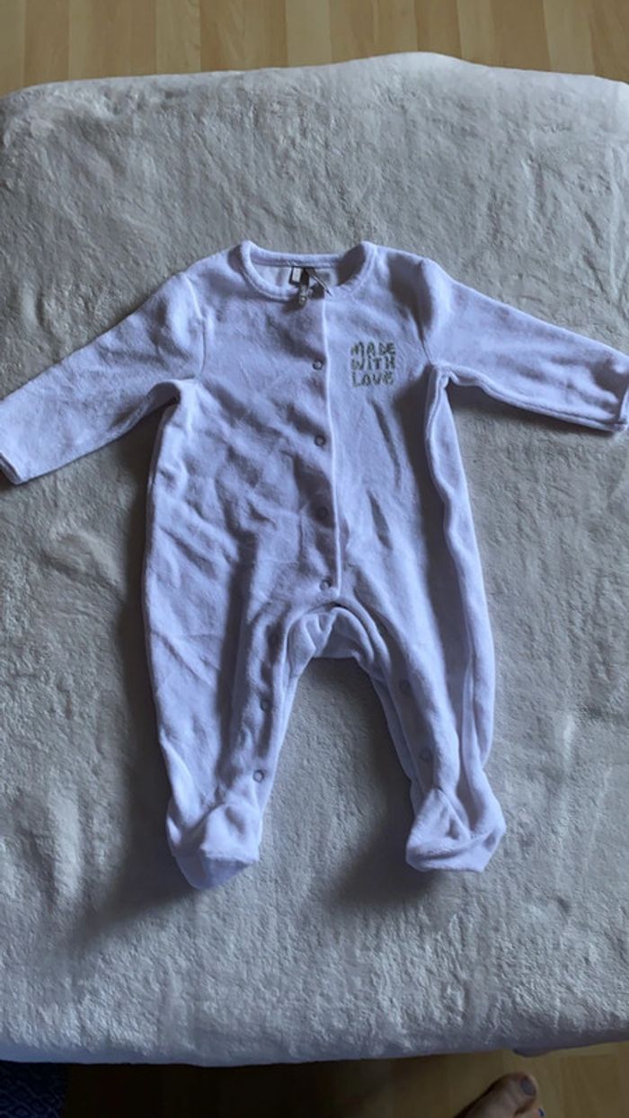 Lot de 3 grenouillère - pyjama 1 pièce - velours - 3 mois - photo numéro 5