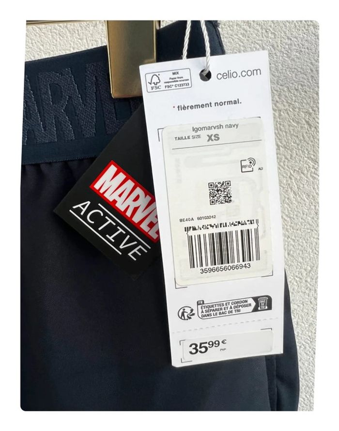 Short Marvel Active Celio XS – Neuf – Non Vinted Go - photo numéro 2