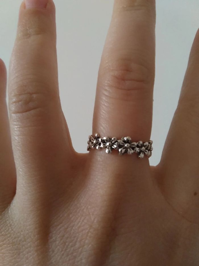 Bague fleurie argenté - photo numéro 2