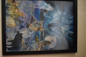 beau cadre holographique loup