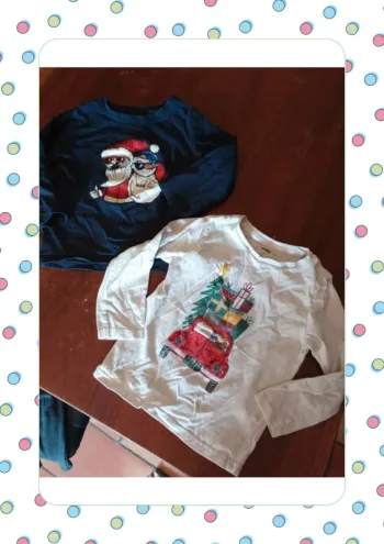 2 Tee shirt manches longues noël