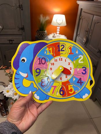 Puzzle éducatif en bois 🌸 l’heure