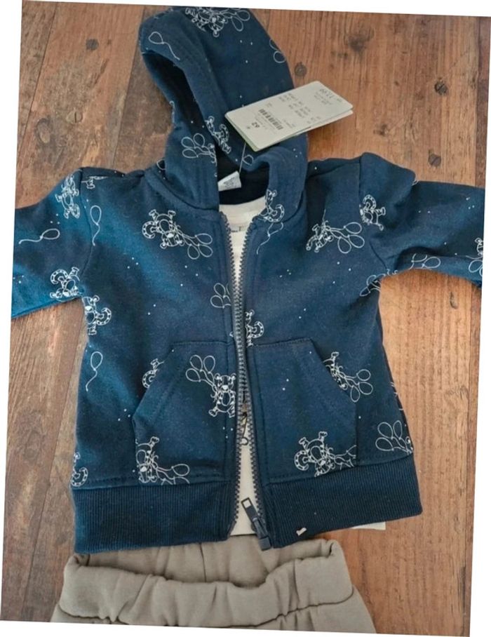 Ensemble t-shirt pantalon et veste 3mois Idéal cadeaux de naissance - photo numéro 4