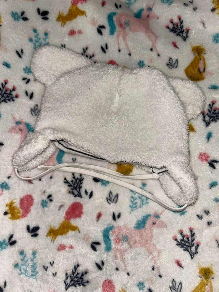 Bonnet mouton blanc et jaune - Taille 1 - Du pareil au même - photo numéro 3