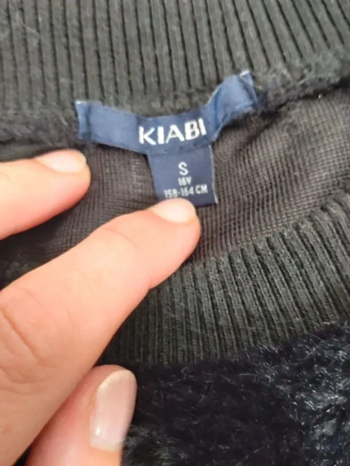 Pull hiver chaud femme Kiabi fausse fourrure et bande taille S - photo numéro 2