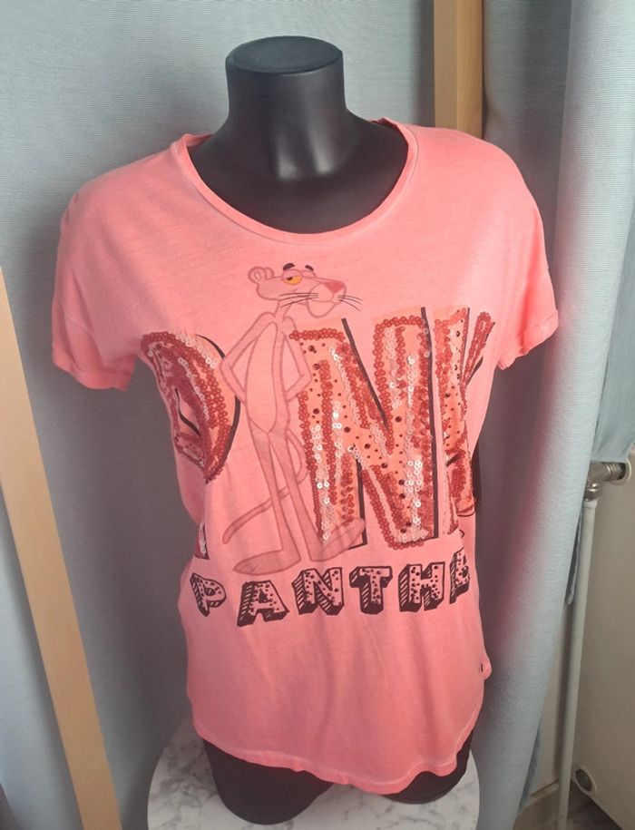 Frogbox tee-shirt panthère rose T.38 neuf