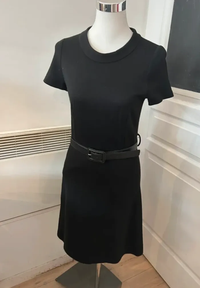 Gerard Darel, robe en laine noir femme, taille 40