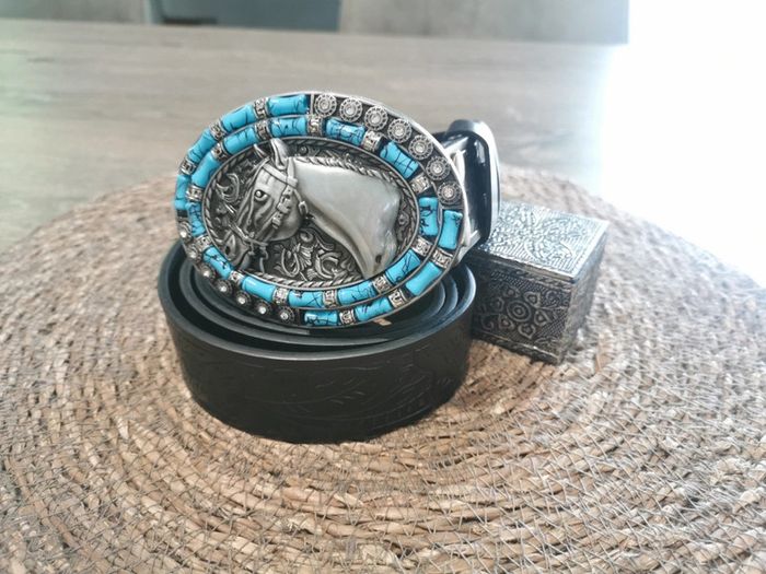 Ceinture de cowboy country tête de cheval