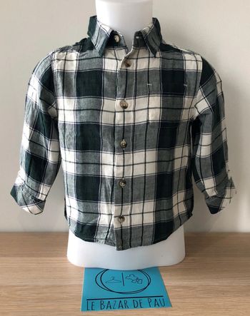 Chemise verte à carreaux - 2 Ans