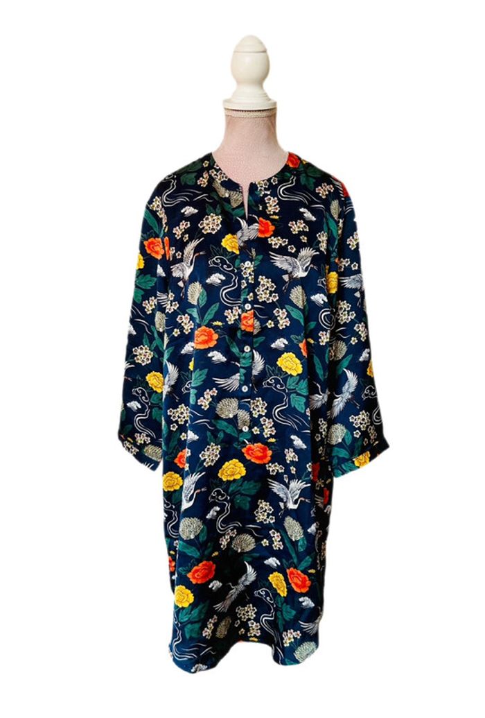 🎋🪷Tunique longue en satin esprit japonais Japanese garden-style satin tunic🪷🎋 - photo numéro 2