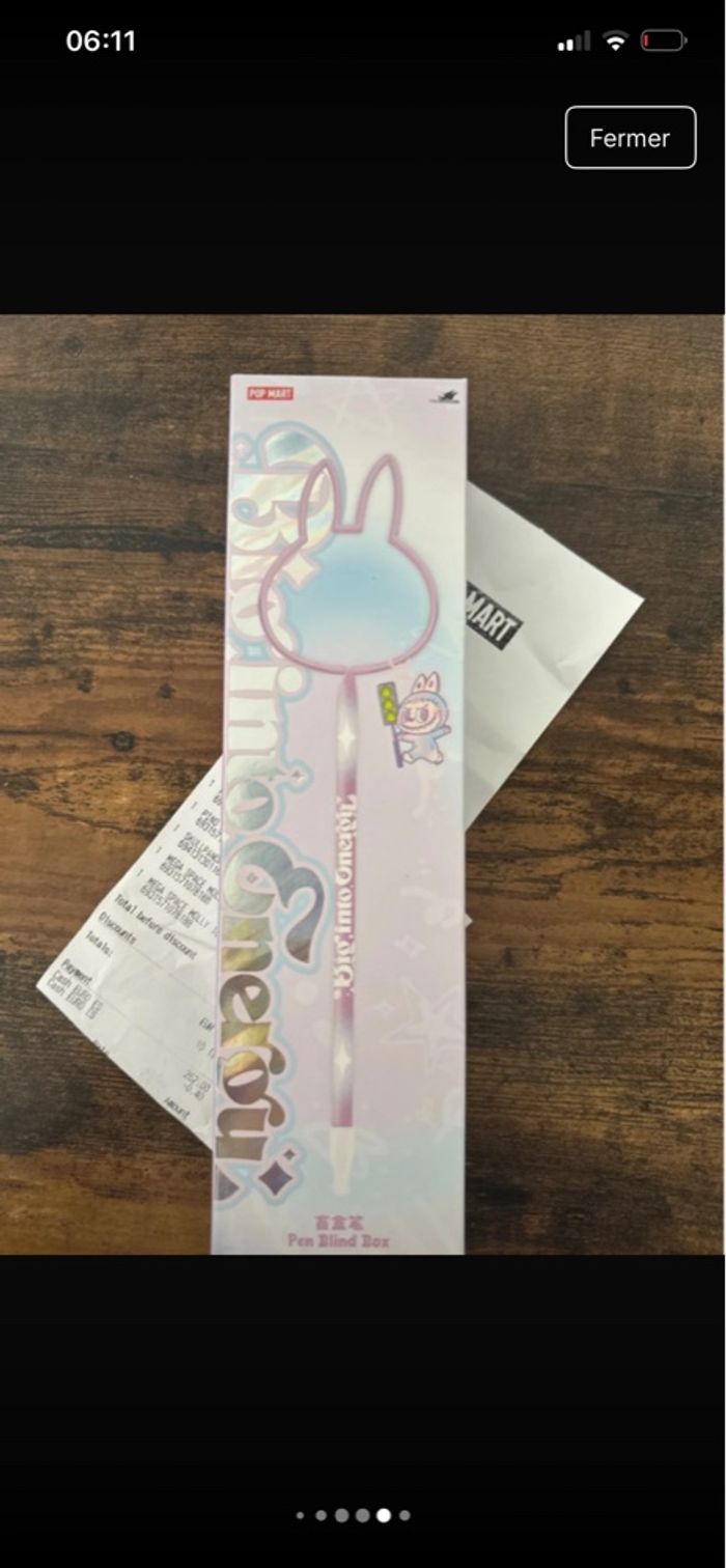 Stylo officiel Pop Mart série The Monsters big into Energy Labubu – Pen Blind Box