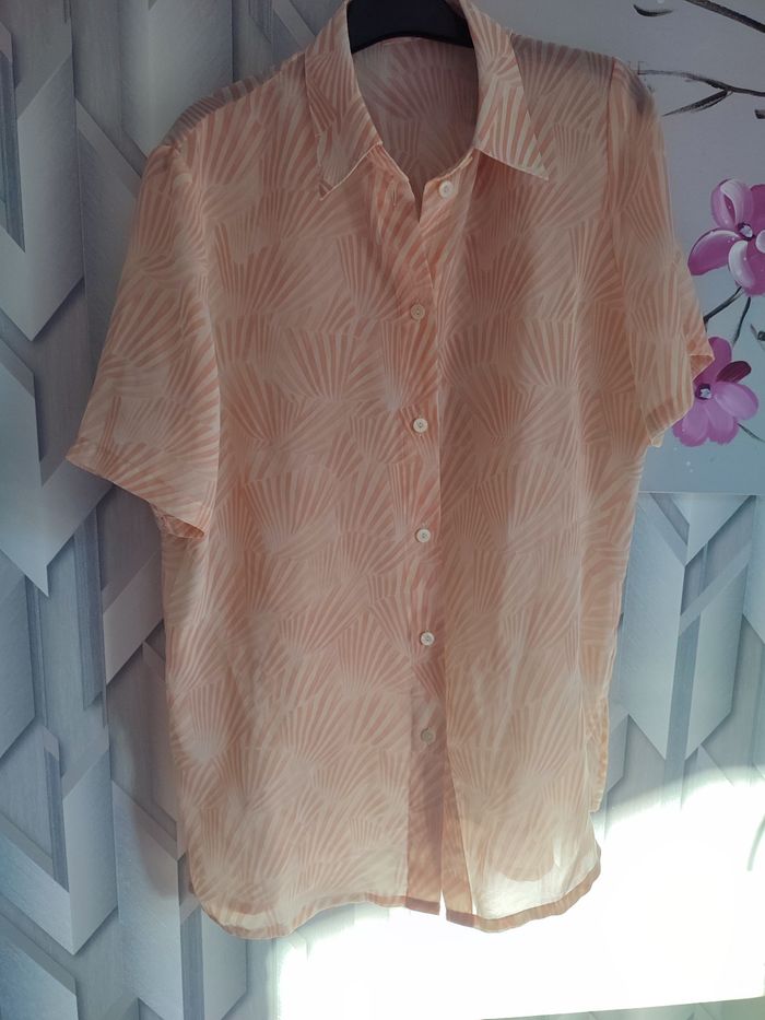 Chemise fluide corail pastel coupe loose - photo numéro 3