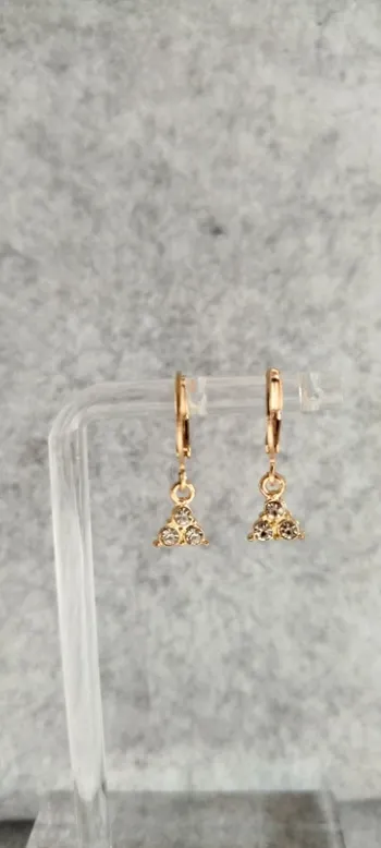 🍄 Boucles d’oreilles ▪ triangle à strass scintillants