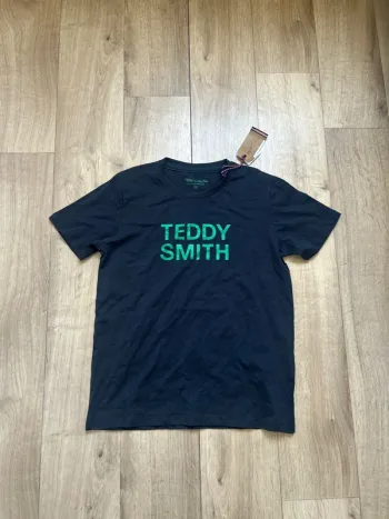 T-shirt Teddy Smith charbon logo vert 14ans