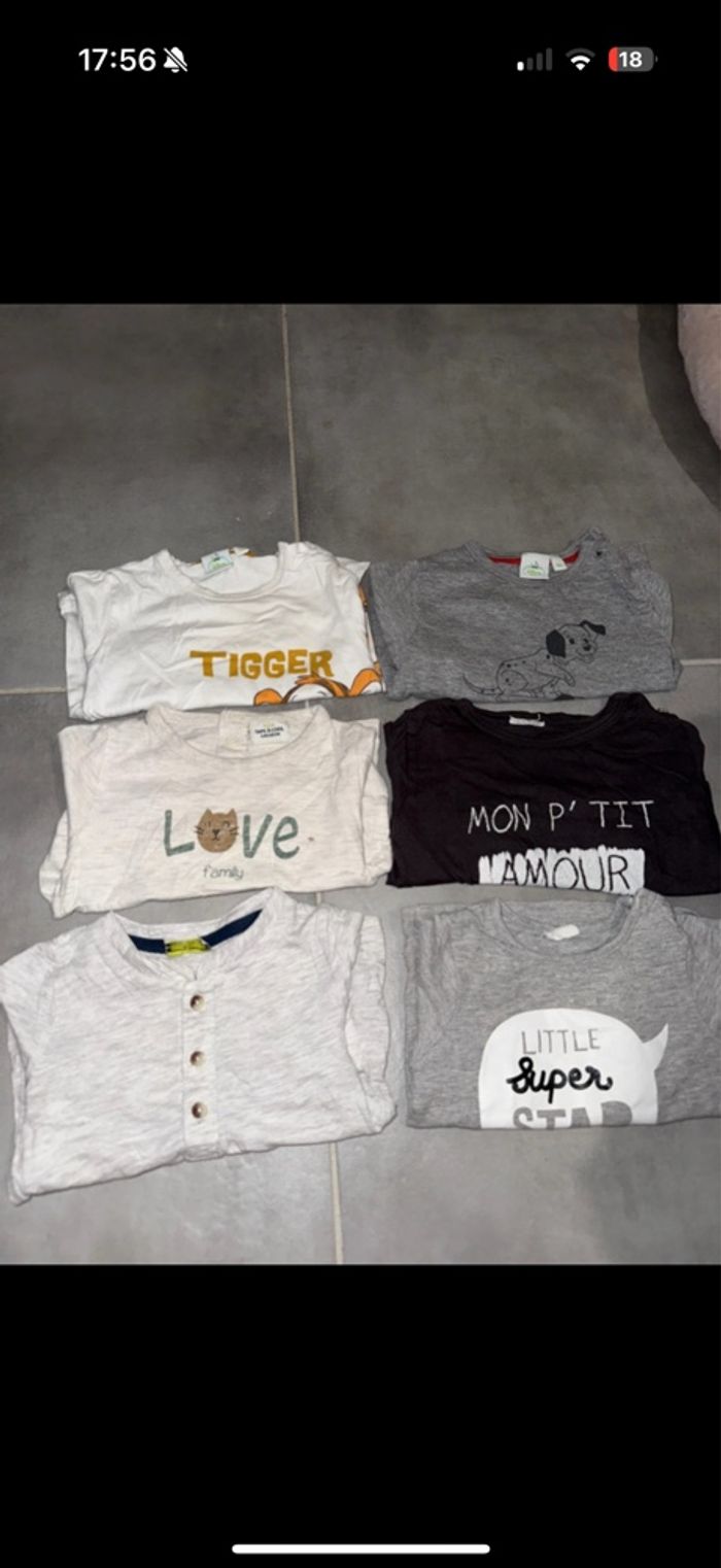 Lots teeshirt 6 mois - photo numéro 2