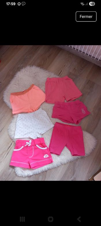 Lots de 6 short 3 ans 