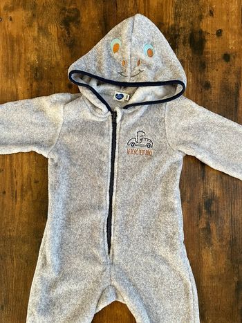 Combinaison pilote dinosaure grise à capuche