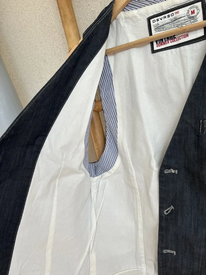 Gilet de costume en jean devred taille M - photo numéro 8