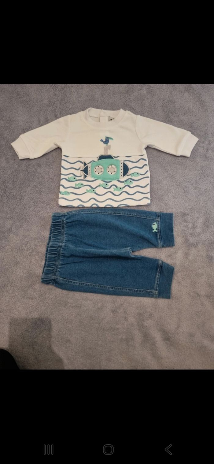 Ensemble bebe motif petit poisson
