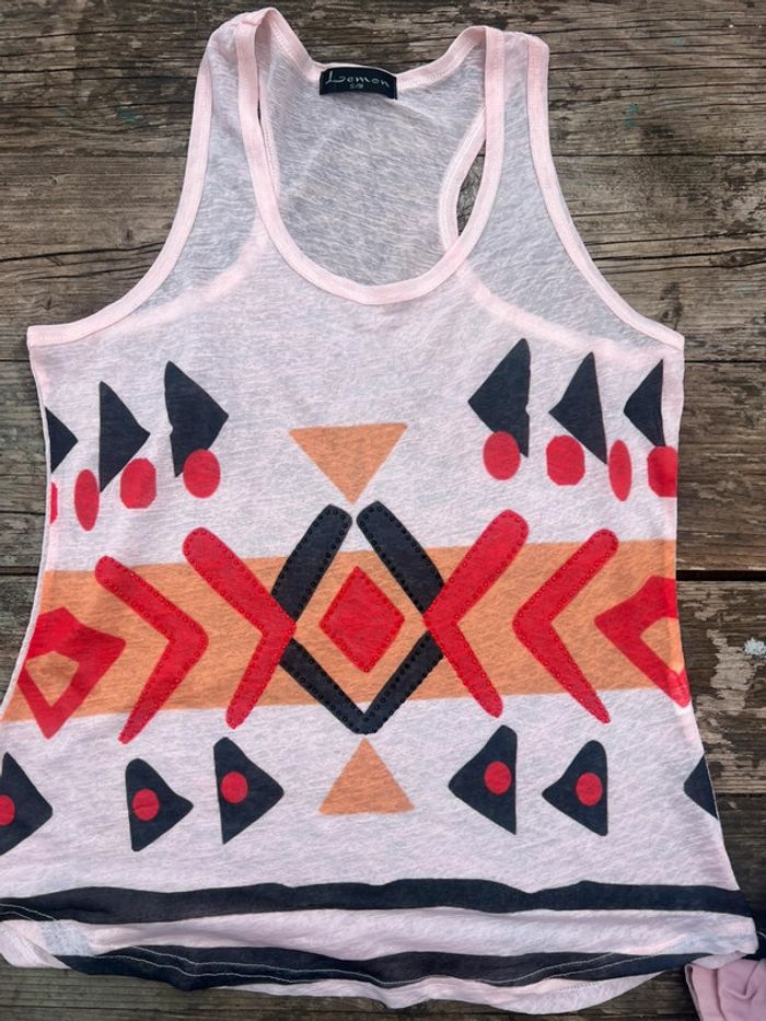 Débardeur été rose pale taille S/m