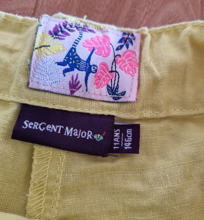 short jaune sergent major fille taille 11 ans - photo numéro 3