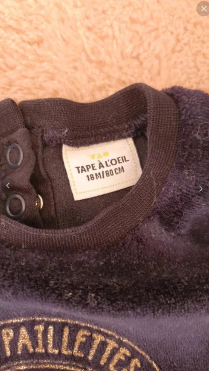 Sweat en velours manches longues - photo numéro 3