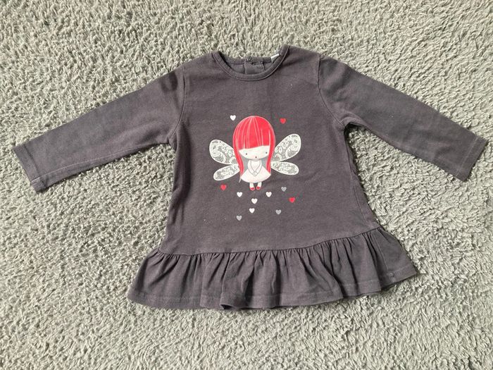 Teeshirt ML gris foncé 12 mois