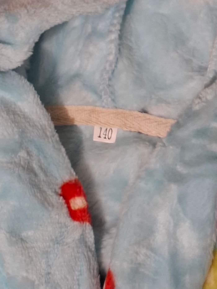 Peignoir à capuche garçon fille pyjama doux vêtements de nuit motif avion bleu - photo numéro 4