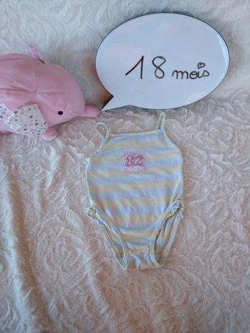 Body sans manche avec bretelles style maillot de bain Fille 18 mois Kiabi