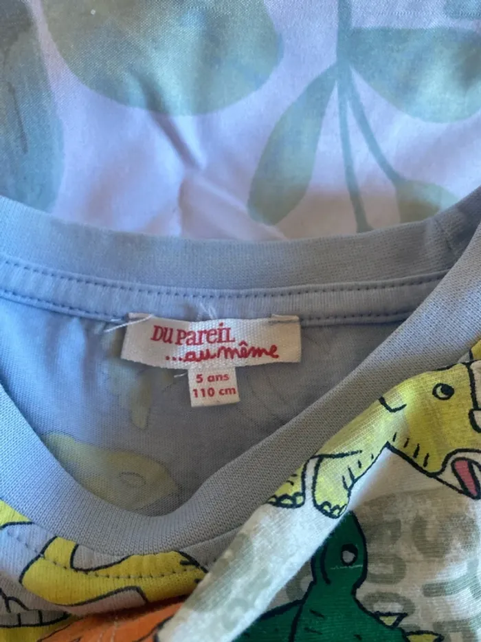 Lot t-shirt dinosaure dpam 5ans - photo numéro 5