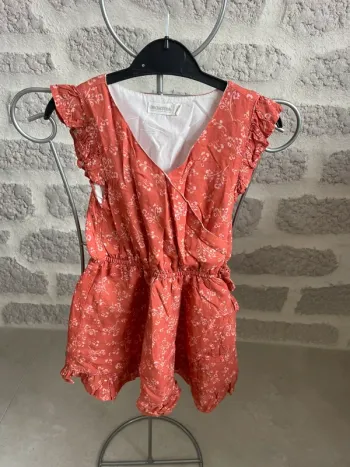 Robe fille sans manches orchestra prenante corail 4 ans