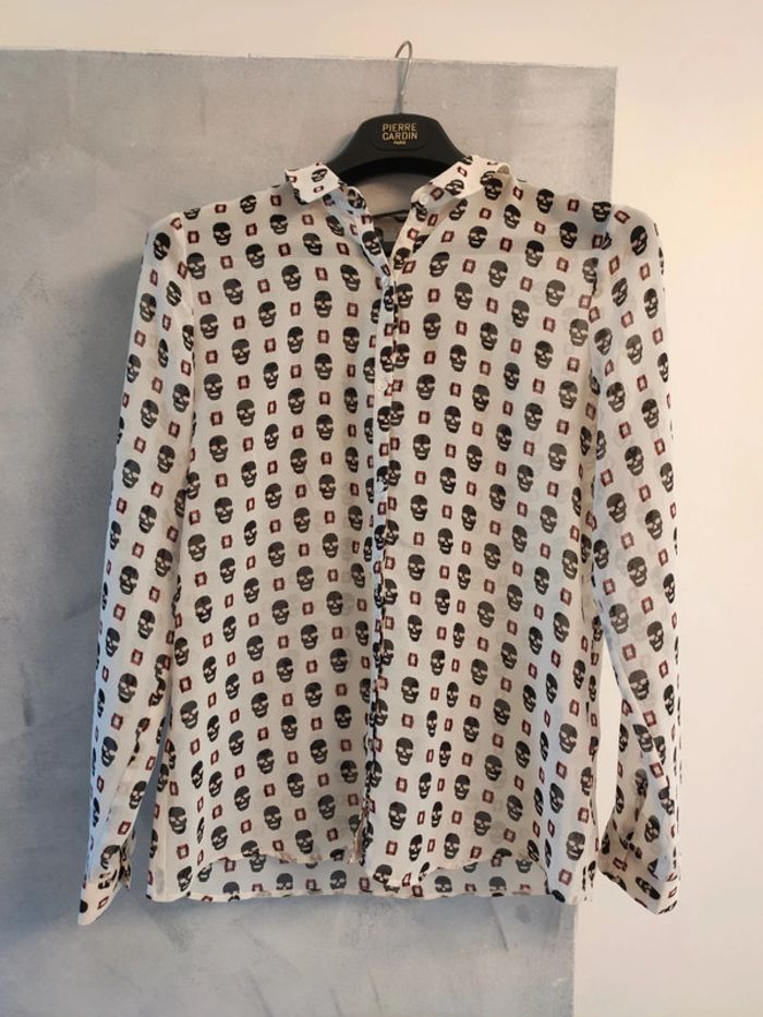 Chemise blanche motifs tête de mort S