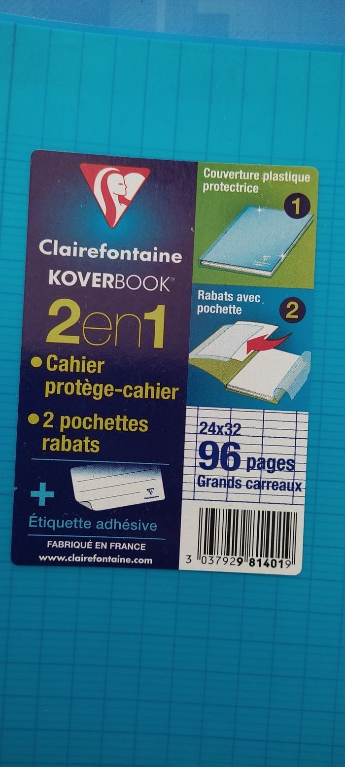 Lot de 3 cahiers 96 pages  grands carreaux - photo numéro 4