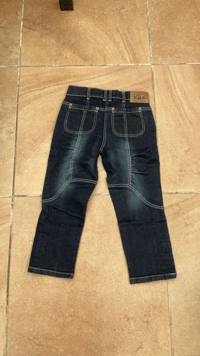 Jean 7/8 bleu coutures blanches T146 (n°43) - photo numéro 2
