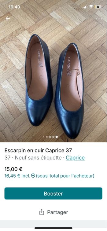 Escarpin caprice cuir 37