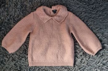Pull rose style laine effet pelucheux 18mois