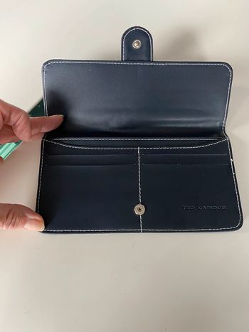 Porte carte noir surpiqûres blanches