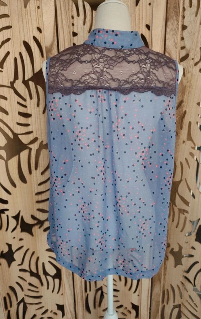 Chemise sans manche imprimé pois, dentelle T 46 - photo numéro 6