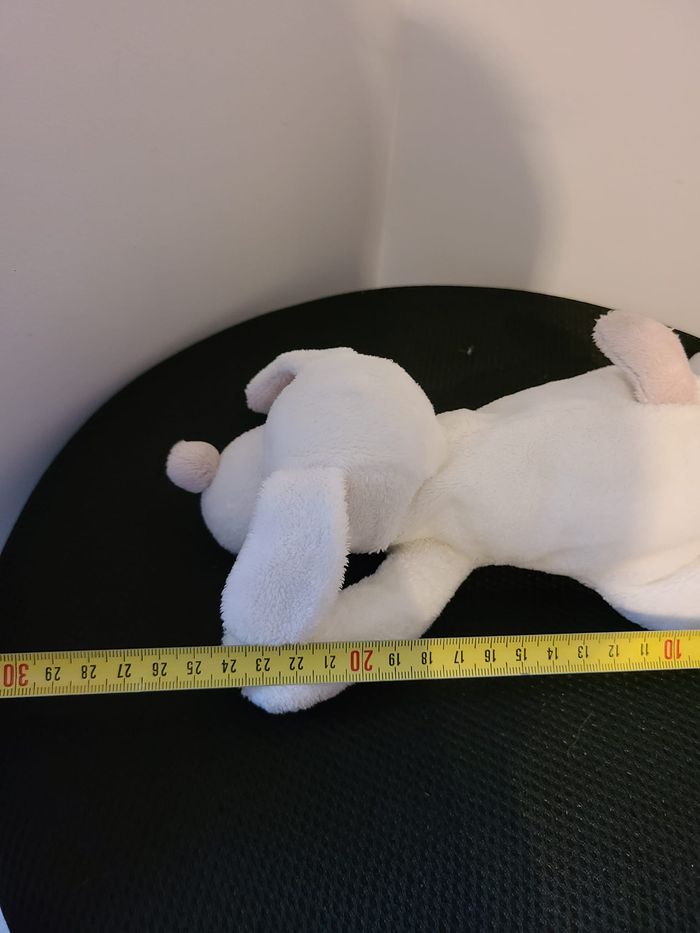 Doudou Fifi chien DIMPEL blanc beige couché - photo numéro 5