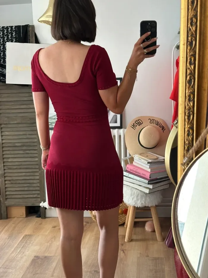 Robe Sandro rouge bordeaux taille 36 - photo numéro 4