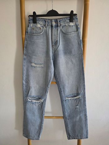 Jeans droit troué effet destroy/habillé Collusion