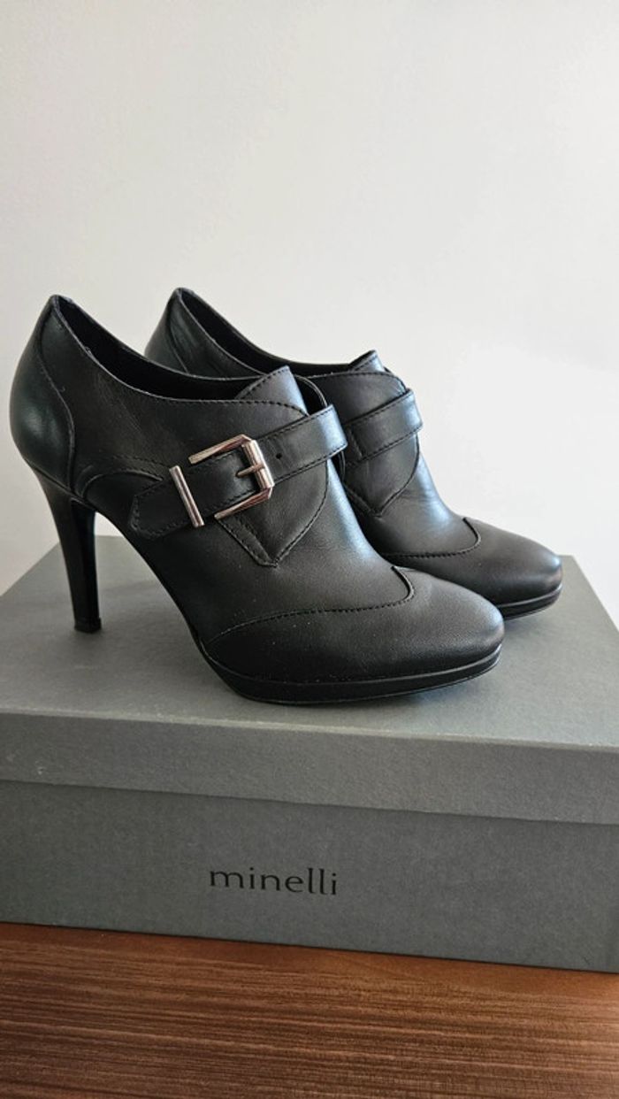 Bottines talons aiguilles 10cm noir Minelli