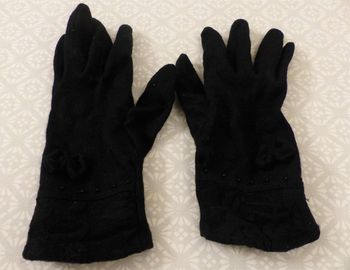 Gants noir avec noeud et dentelle