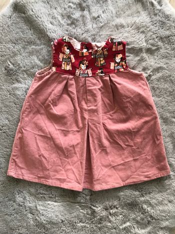 Robe en velours côtelé pêche 3 mois