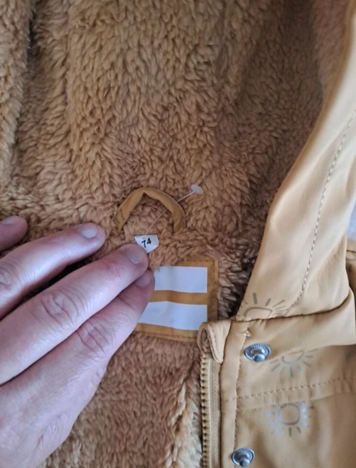 Veste coupe vent zeeman moutarde 74cm - photo numéro 2