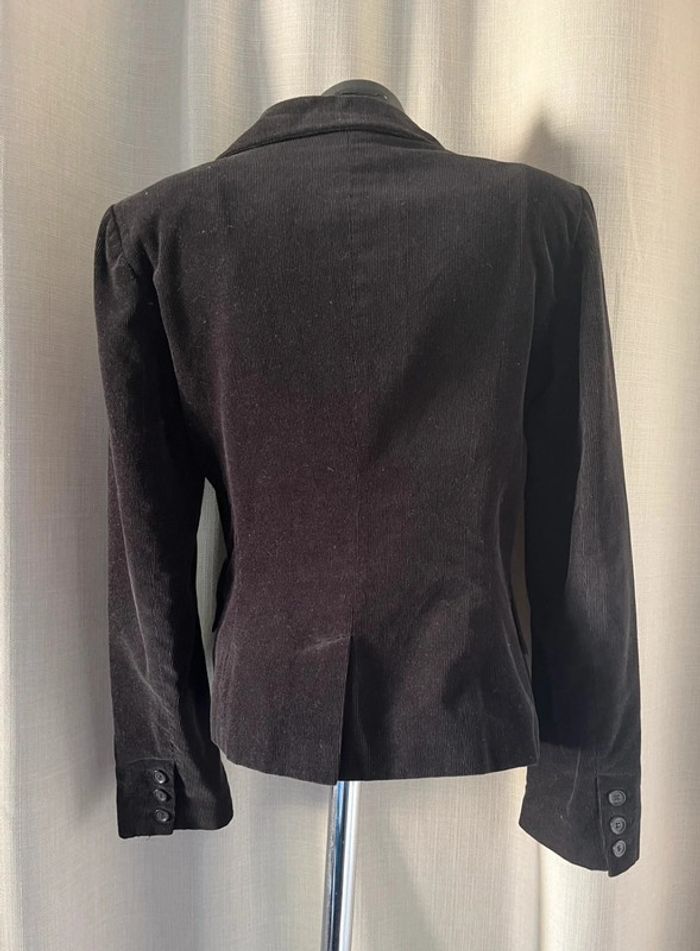 💕 Veste blazer côtelé vintage noire taille 38 M - photo numéro 4