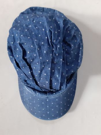 Casquette jean / denim à pois fille - 4 ans