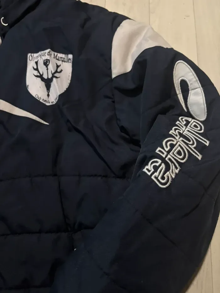 Manteau doudoune eldera 10/12 ans bleu marine et blanc très bon état - photo numéro 2
