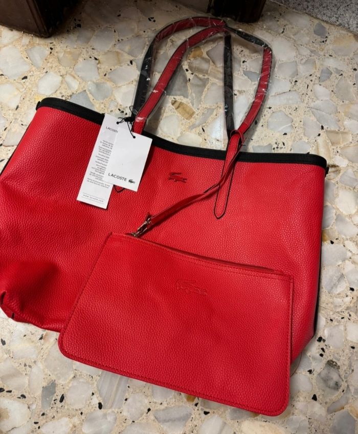 Sac à main réversible et rouge Lacoste neuf - photo numéro 2