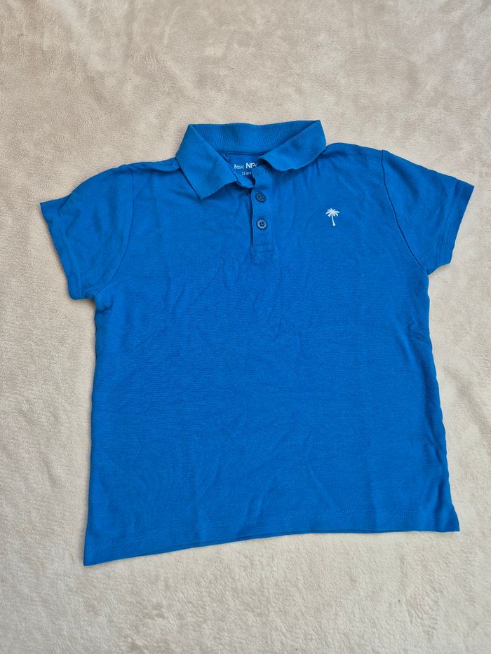 T shirt polo bleu garçon 12 ans basic npo junior